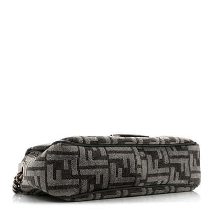 Fendi Chenille Vitello Seta FF Midi Chain Baguette Tortora 4 of 12