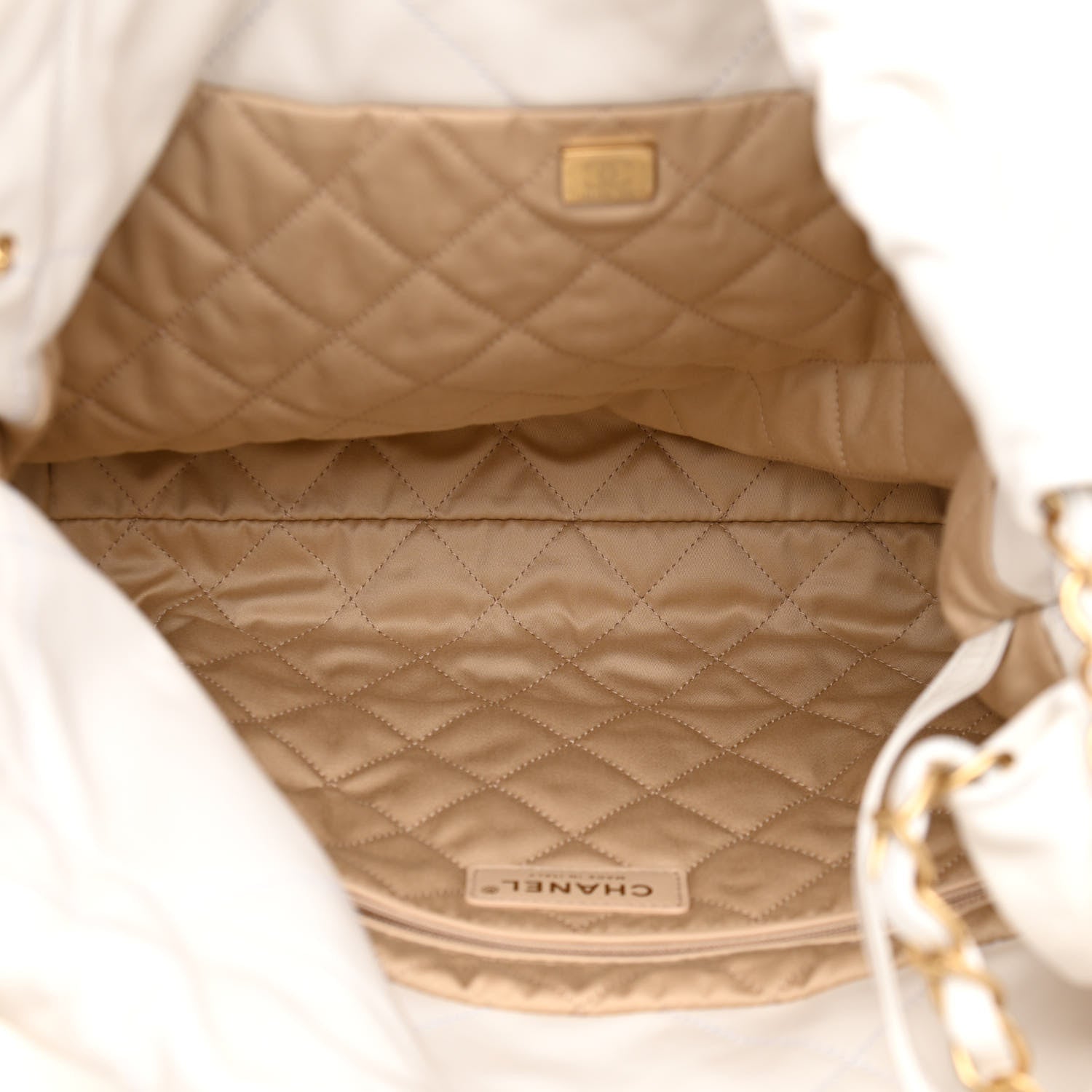 Chanel Shiny Calfskin Quilted Small Chanel 22 White 6 of 12