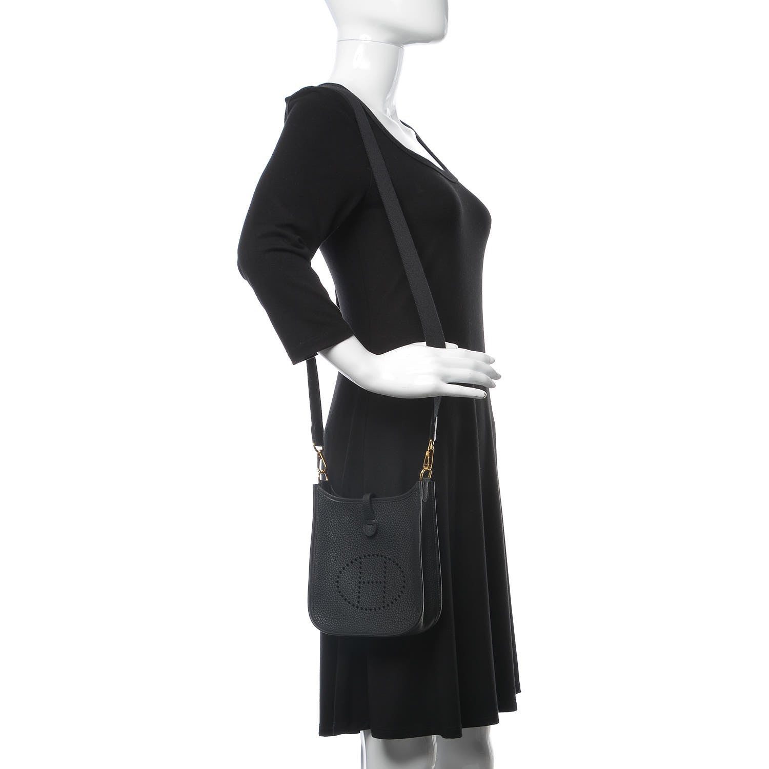 Hermes Taurillon Clemence Evelyne TPM Black 2 of 9