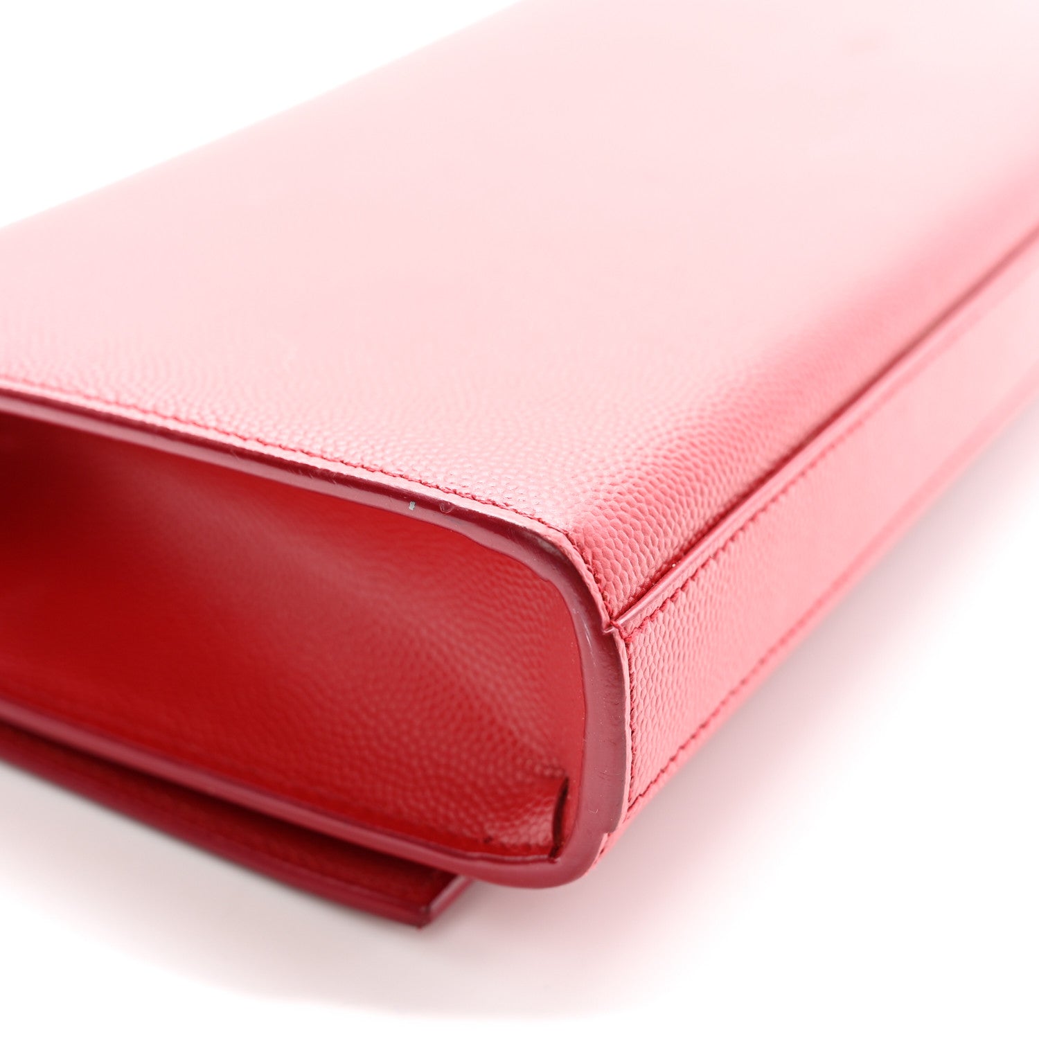 Saint Laurent Grain De Poudre Classic Monogram Cassandre Clutch New Red 12 of 13