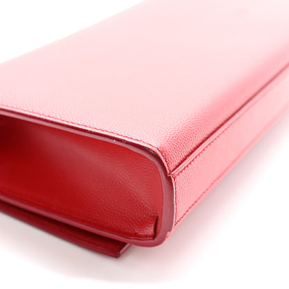 Saint Laurent Grain De Poudre Classic Monogram Cassandre Clutch New Red 12 of 13