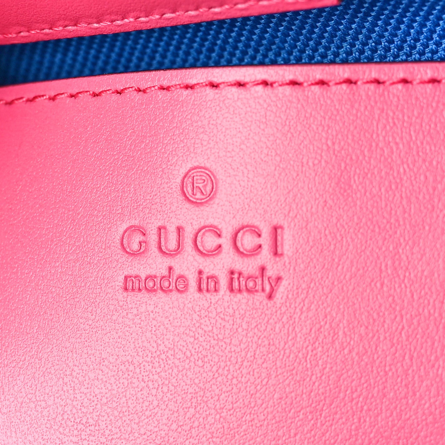 Gucci Calfskin GG Tennis Embossed Mini Tote Bag Modern Fuchsia Modern Blue 6 of 10