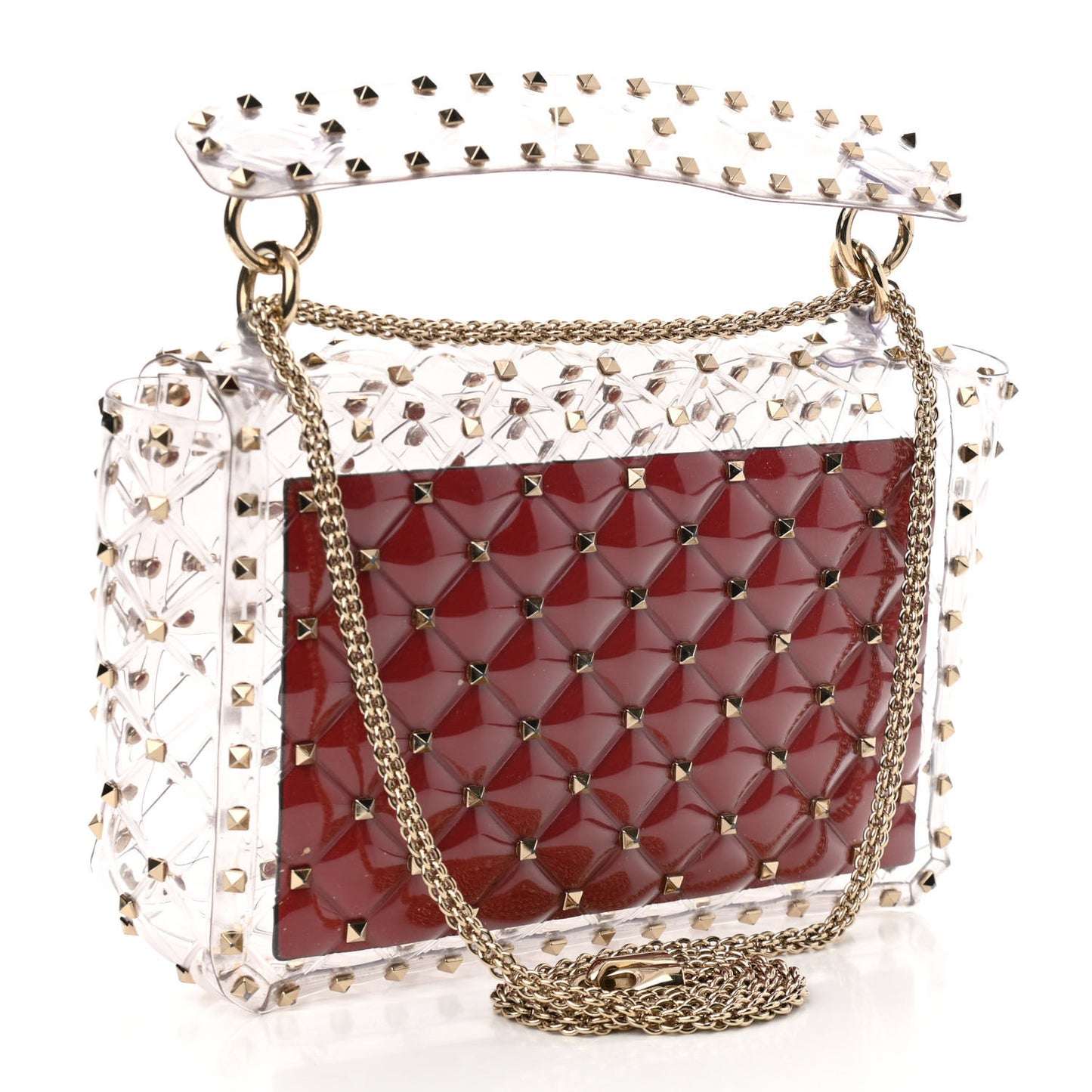 PVC Medium Rockstud Spike Shoulder Bag