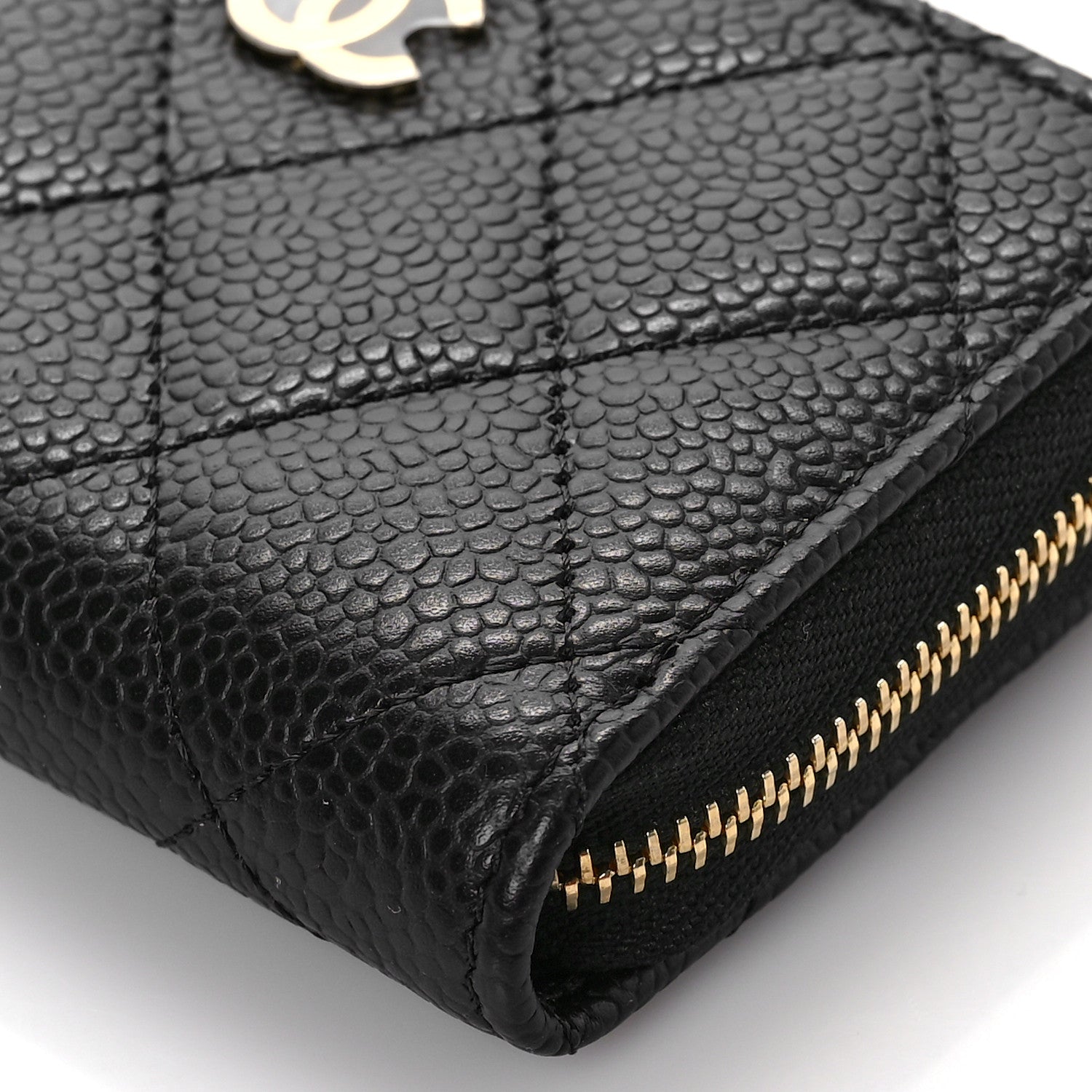 Chanel Caviar Quilted Zip Coin Purse Black 9 of 10