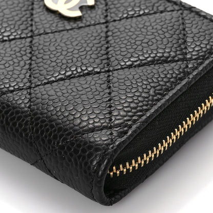 Chanel Caviar Quilted Zip Coin Purse Black 9 of 10