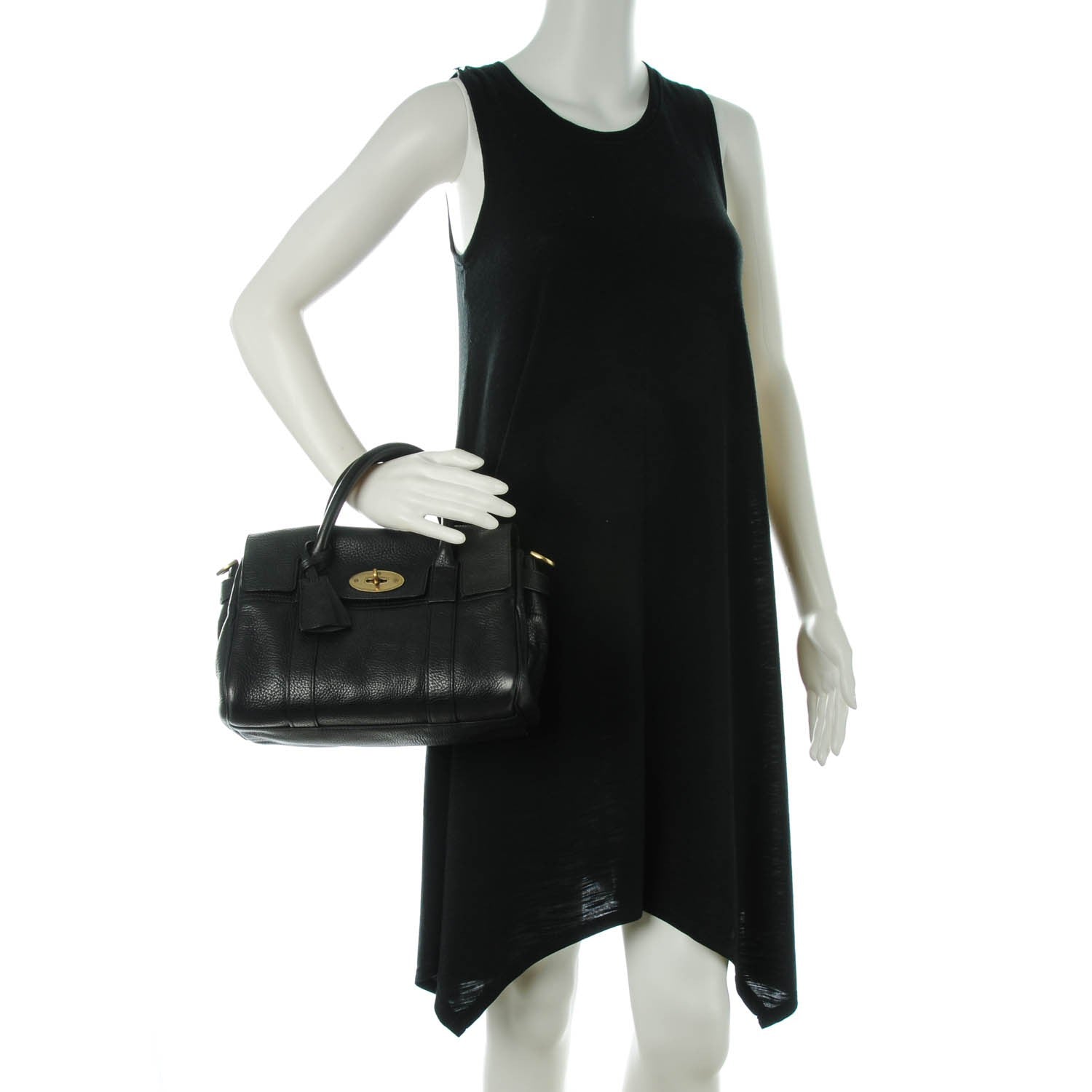 Mulberry Shiny Grain Small Bayswater Black 2 of 7