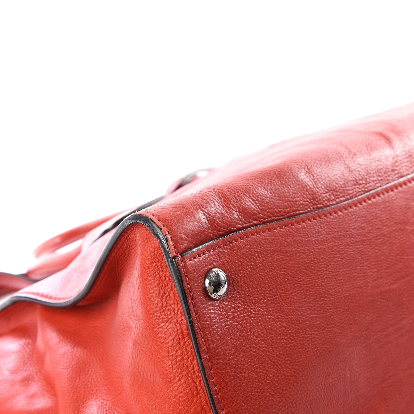 Vitello Phenix Twin Pocket Tote Orange