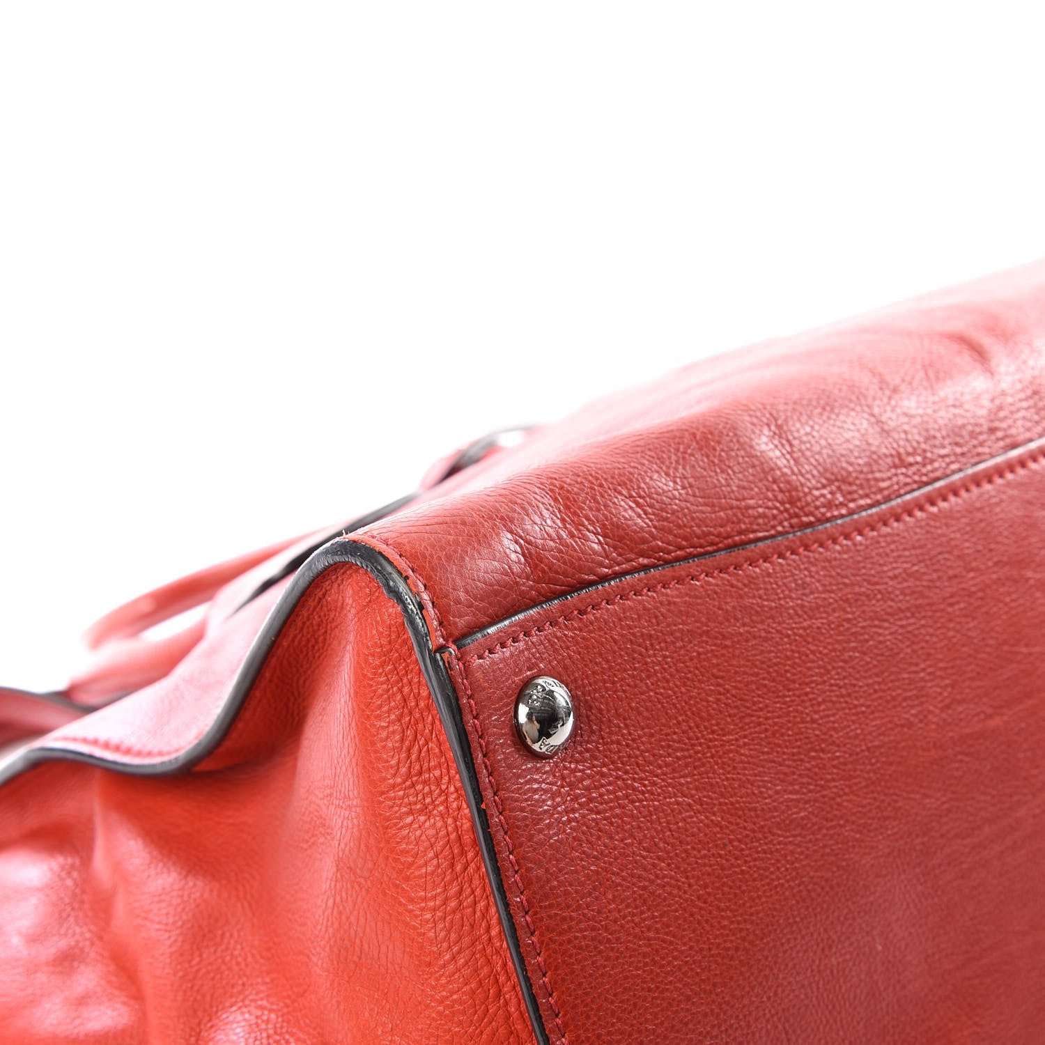 Prada Vitello Phenix Twin Pocket Tote Orange 7 of 12