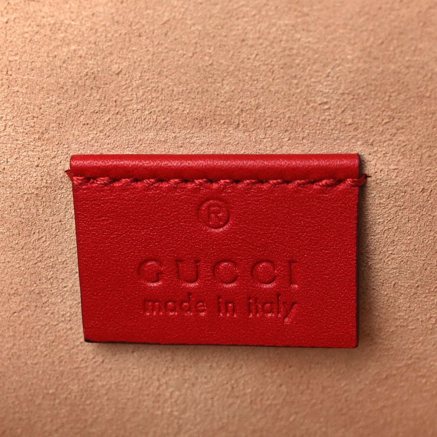 Calfskin GucciGhost Print Pouch Hibiscus Red