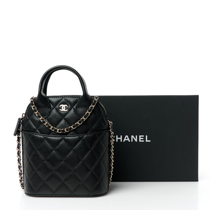 Chanel Caviar Quilted Top Handle Clutch With Chain Black 11 of 11