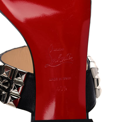 Christian Louboutin Calfskin Studded Tina Goes Mad 55 Slide Sandals 40.5 Black 6 of 11