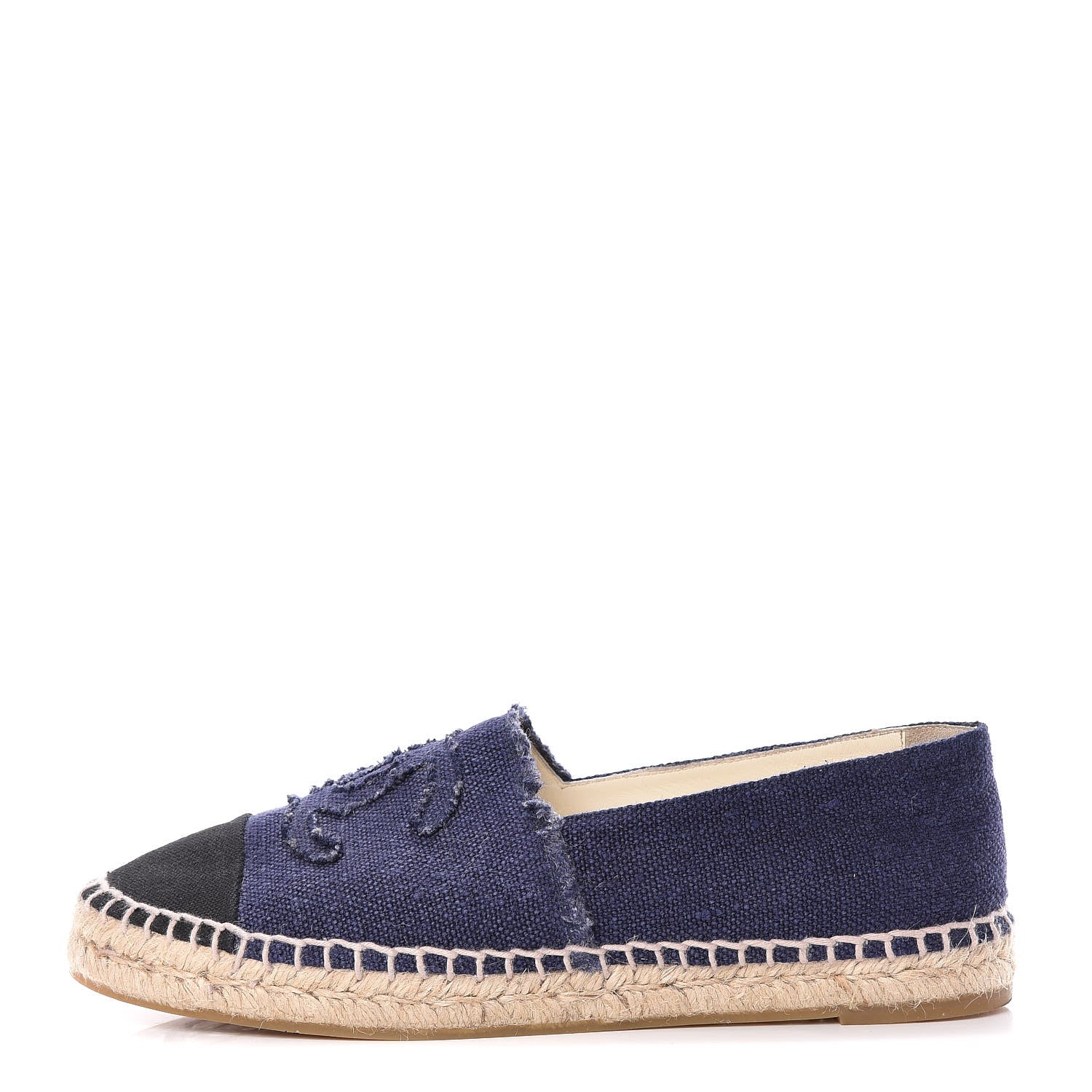 Chanel Linen CC Espadrilles 41 Blue Black 1 of 13