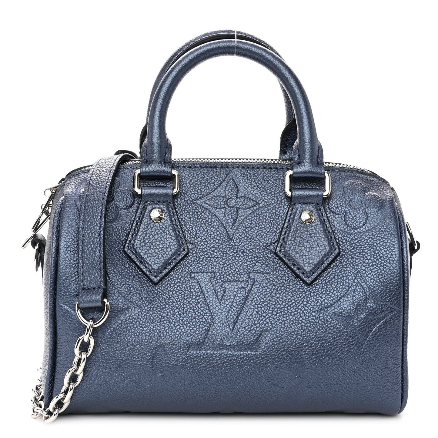 Metallic Empreinte Monogram Giant Speedy Bandouliere 20 Navy Nacre