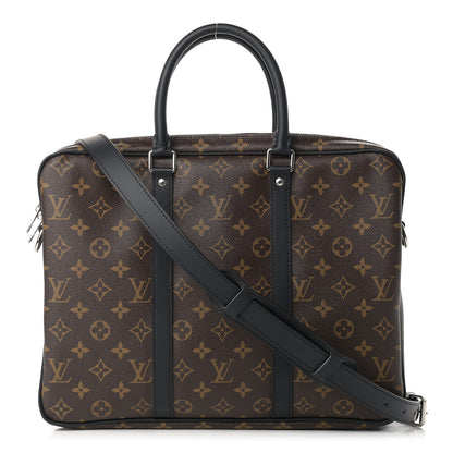 Louis Vuitton Monogram Macassar Porte-Documents Voyage PM 1 of 9