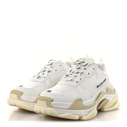 Balenciaga Fabric Mesh Womens Triple S Sneakers 36 White 4 of 10