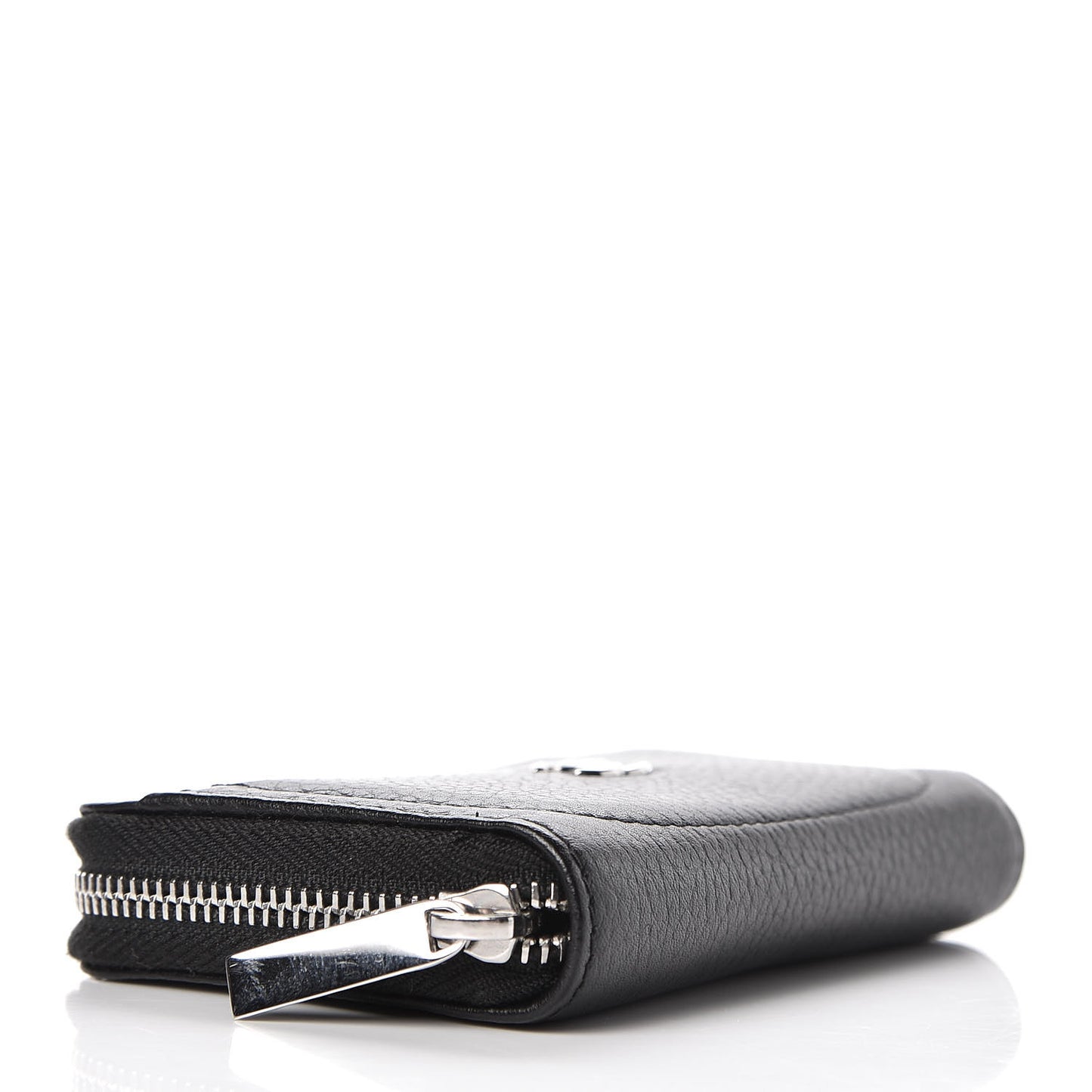 Grained Calfskin Neo Executive Zip Coin Purse Black