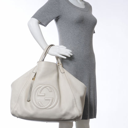 Gucci Pebbled Calfskin Large Soho Shoulder Bag Off White 2 of 10