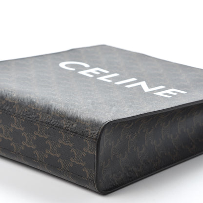 Celine Triomphe Canvas Calfskin Small Vertical Cabas Tan 6 of 9