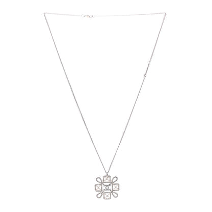Chanel Crystal Strass Necklace Silver 3 of 5