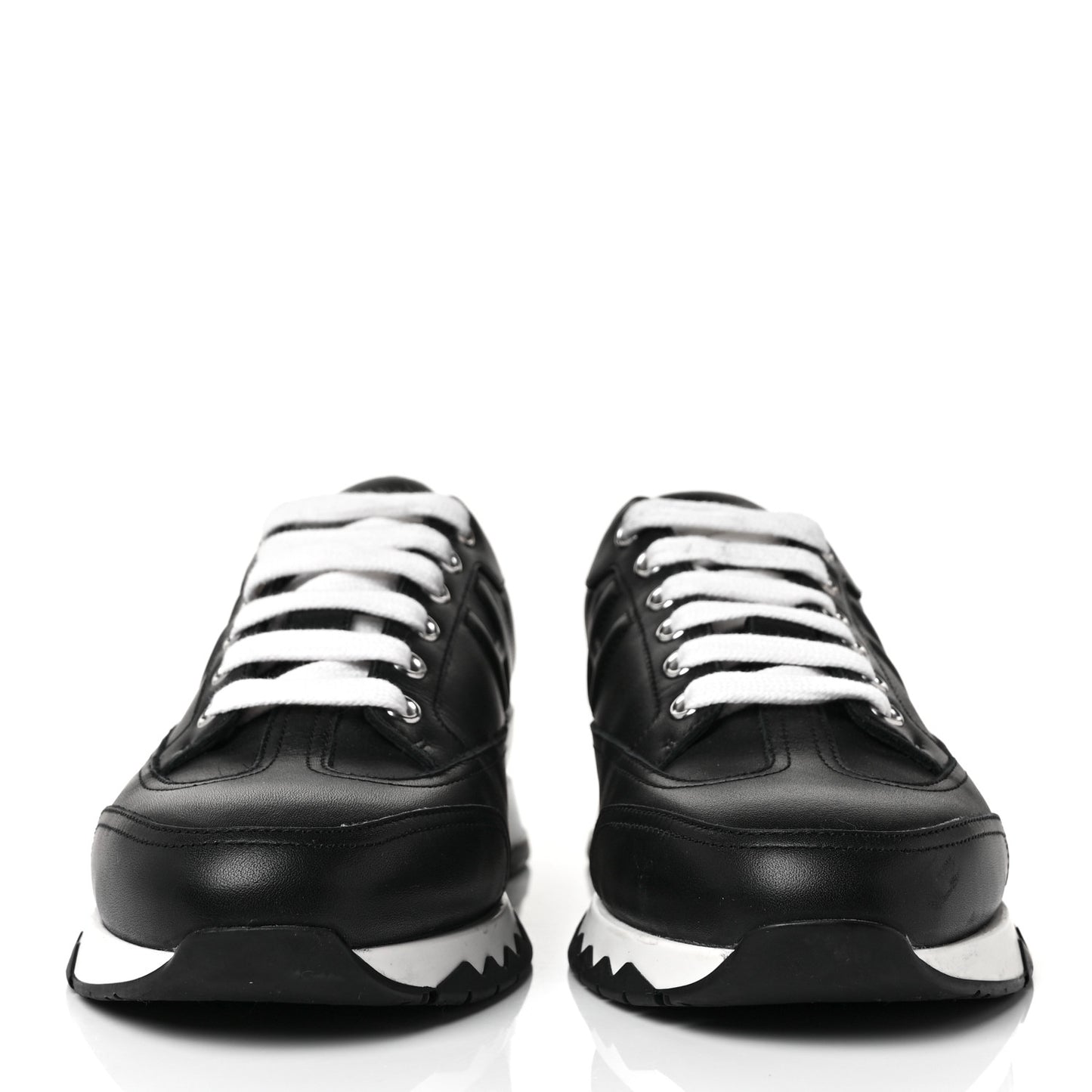 Calfskin Womens Trail Sneakers 39.5 Black