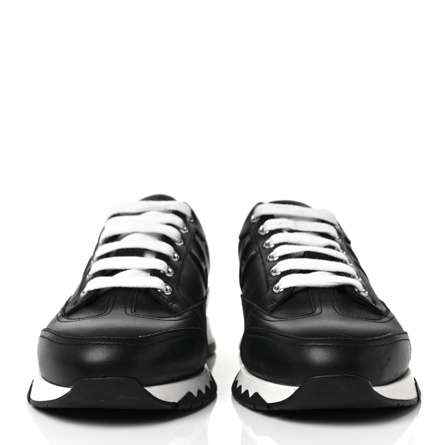 Hermes Calfskin Womens Trail Sneakers 39.5 Black 2 of 8