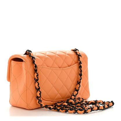 Chanel Lambskin Quilted Mini Rectangular Flap Orange 3 of 13