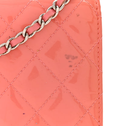 Chanel Patent Quilted Wallet On Chain WOC Coral 12 of 17