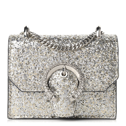 Jimmy Choo Coarse Glitter Mini Paris Crossbody Platinum 1 of 10