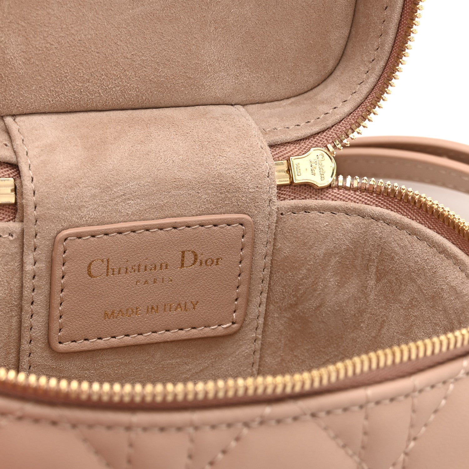 Christian Dior Lambskin Cannage Micro Lady Dior Vanity Case Rose