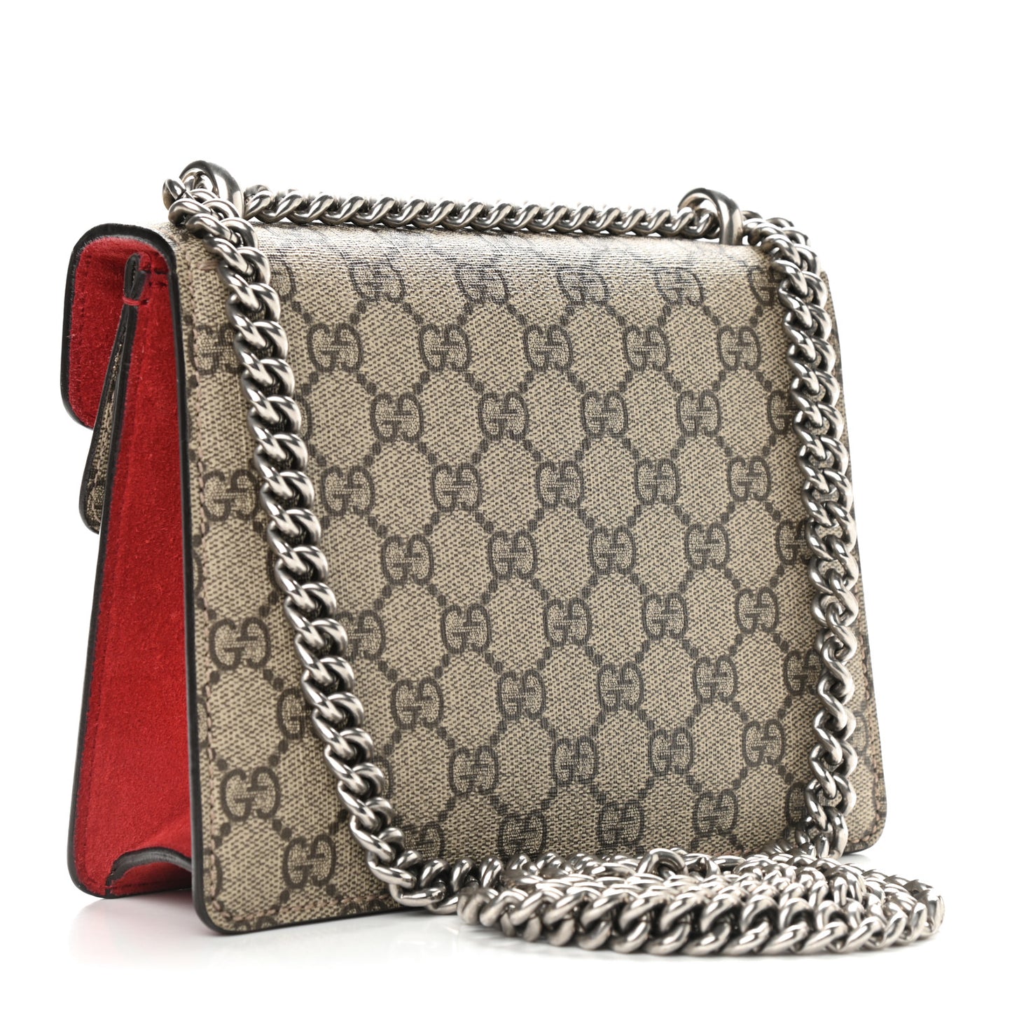 GG Supreme Monogram Mini Dionysus Shoulder Bag Hibiscus Red