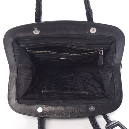 Prada Tessuto Nylon Nappa Braided Gaufre Frame Black 5 of 14