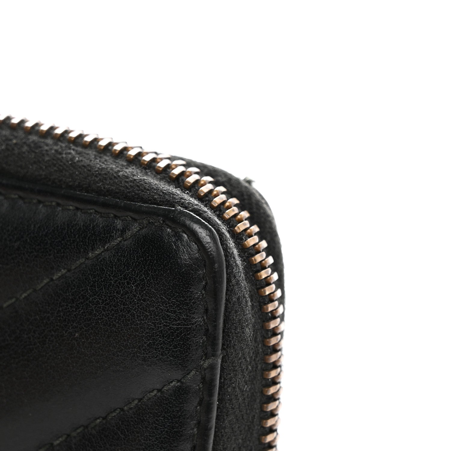 Gucci Calfskin Matelasse GG Marmont Zip Around Wallet Black 13 of 15