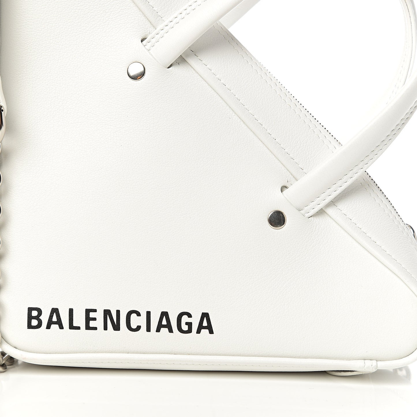 Calfskin XS Triangle Chain Duffle White