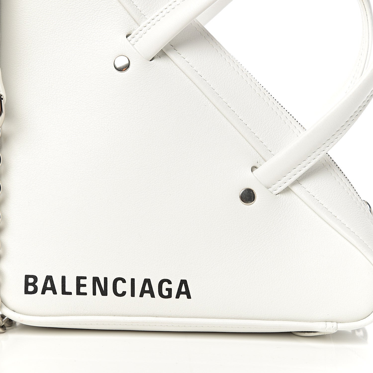 Balenciaga Calfskin XS Triangle Chain Duffle White 8 of 8
