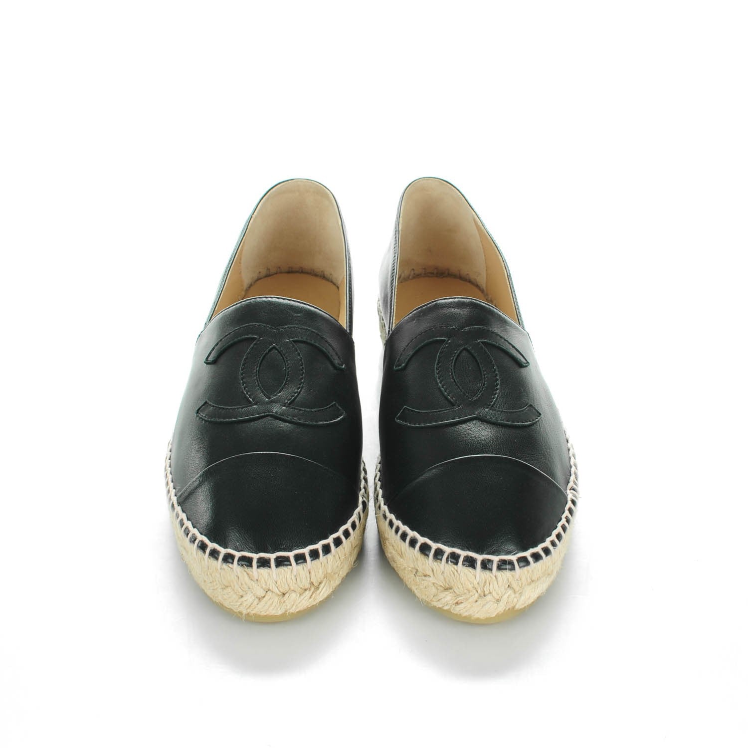 Chanel Lambskin CC Espadrilles 39 Black 2 of 7