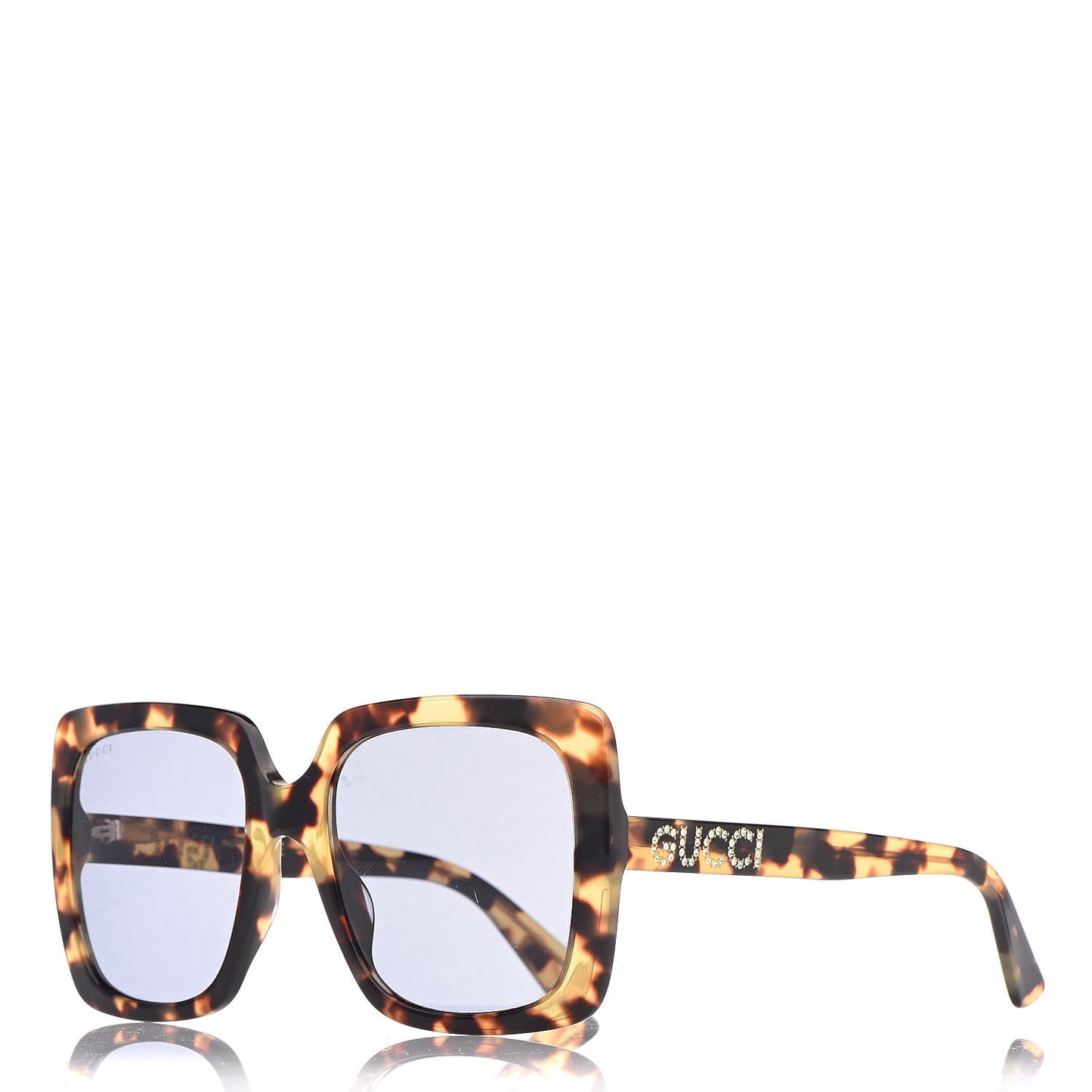 Square Frame Crystal Sunglasses GG 0418S Tortoiseshell