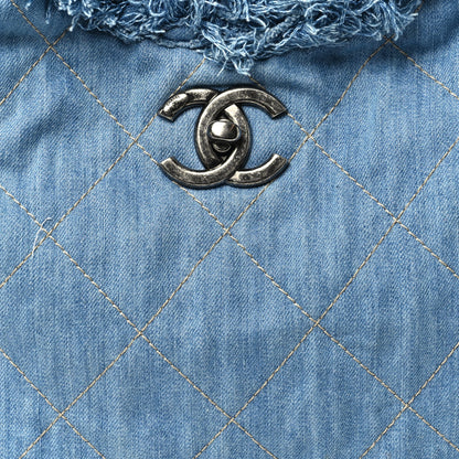 Chanel Denim Quilted Chain Hobo Light Blue 8 of 10