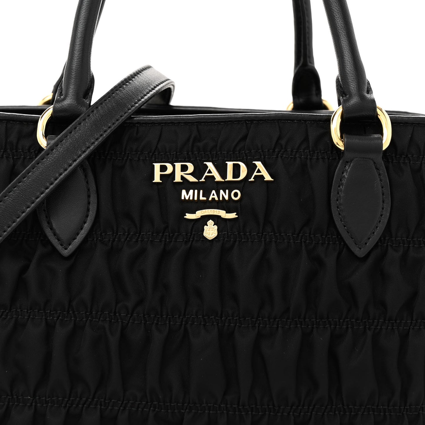 Tessuto Nylon Gaufre Small Tote Black