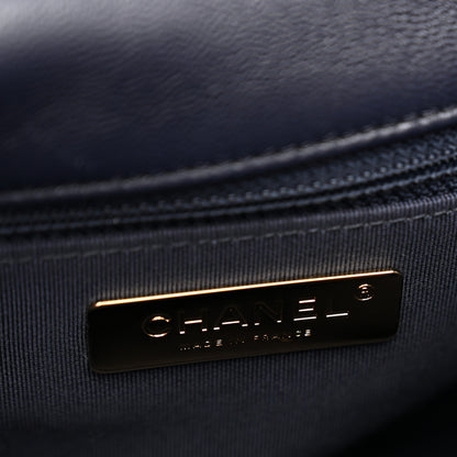 Chanel Goatskin Quilted Large Chanel 19 Flap Navy Blue 6 of 10