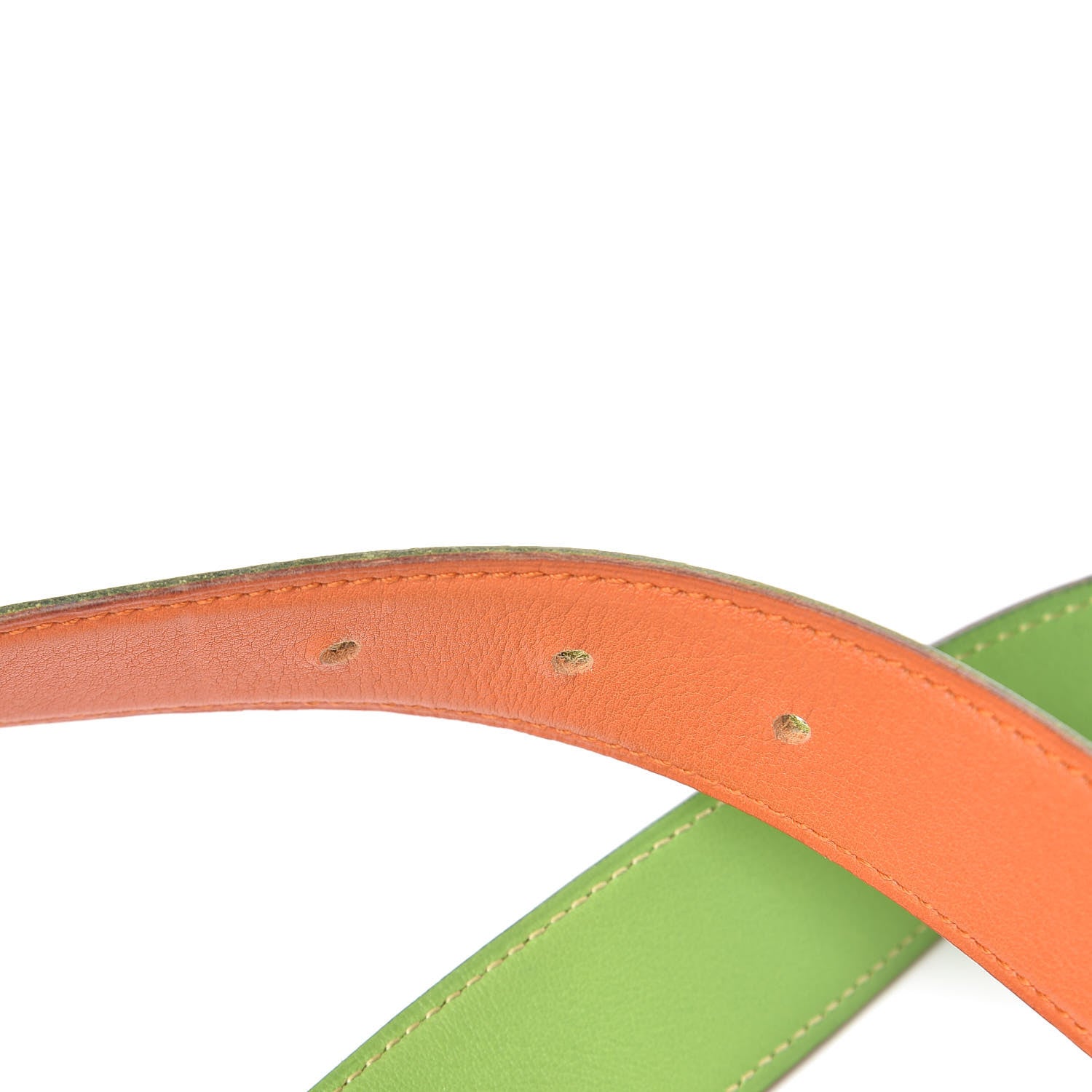 Hermes Veau Gulliver 32mm H Belt 68 Orange Vert Cru 5 of 8