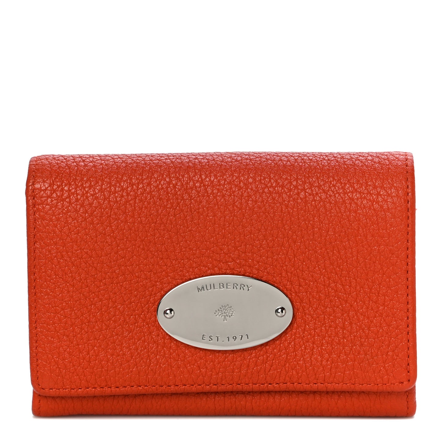 Soft Grain Calfskin French Purse Wallet Pumpkin