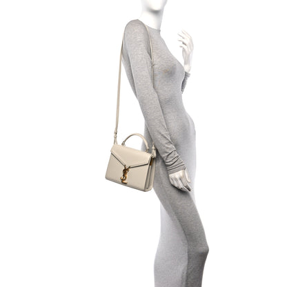 Saint Laurent Grain de Poudre Mini Classic Monogram Cassandra Top Handle Vintage White 2 of 10