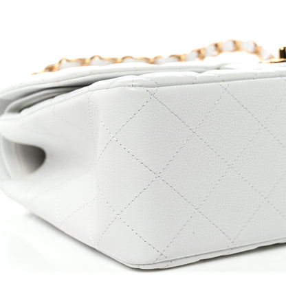 Chanel Caviar Quilted Jumbo Double Flap White 9 of 11