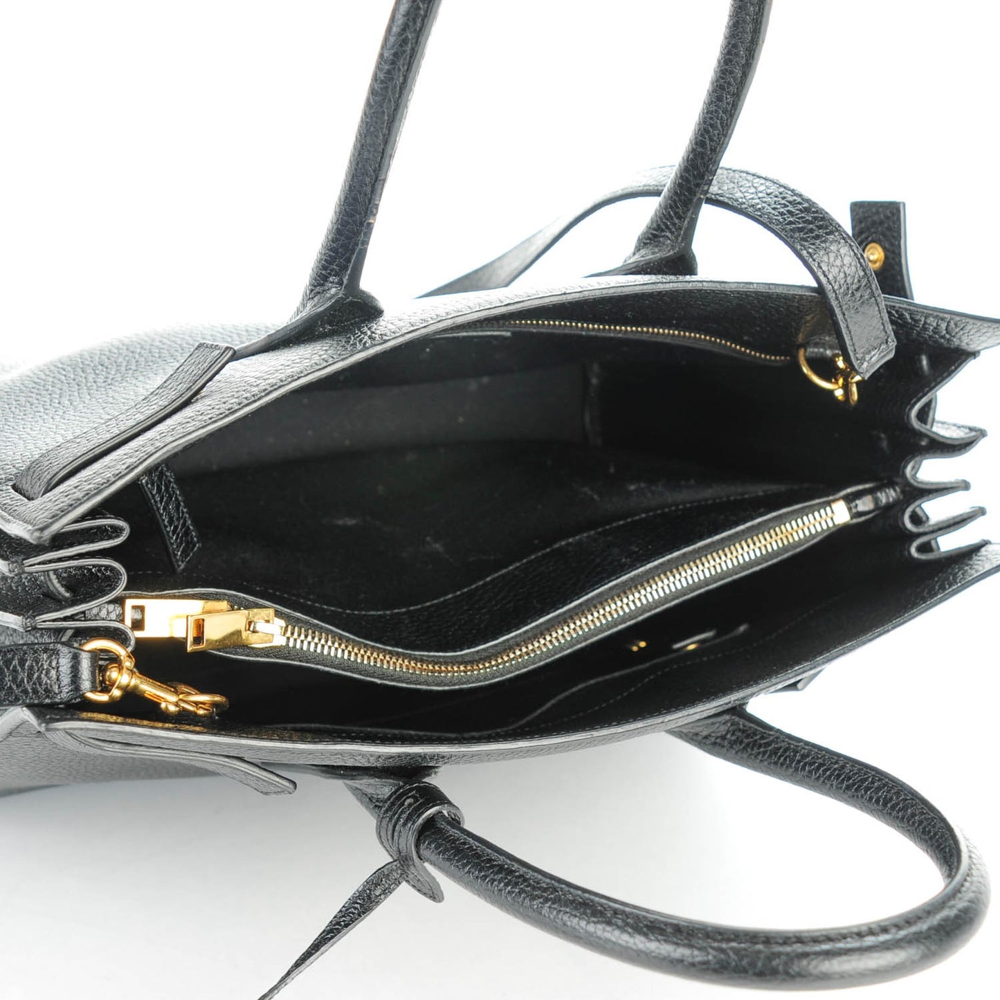 Grained Calfskin Small Sac De Jour Black