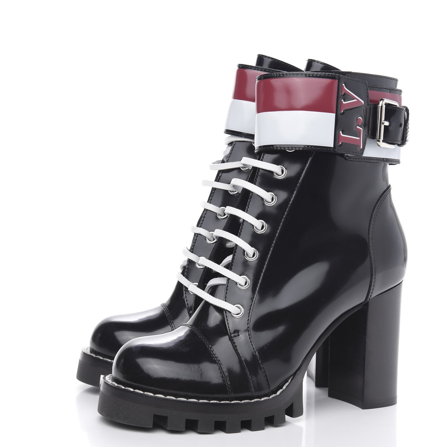Louis Vuitton Patent Calfskin Star Trail Ankle Boots 38 Black 3 of 8