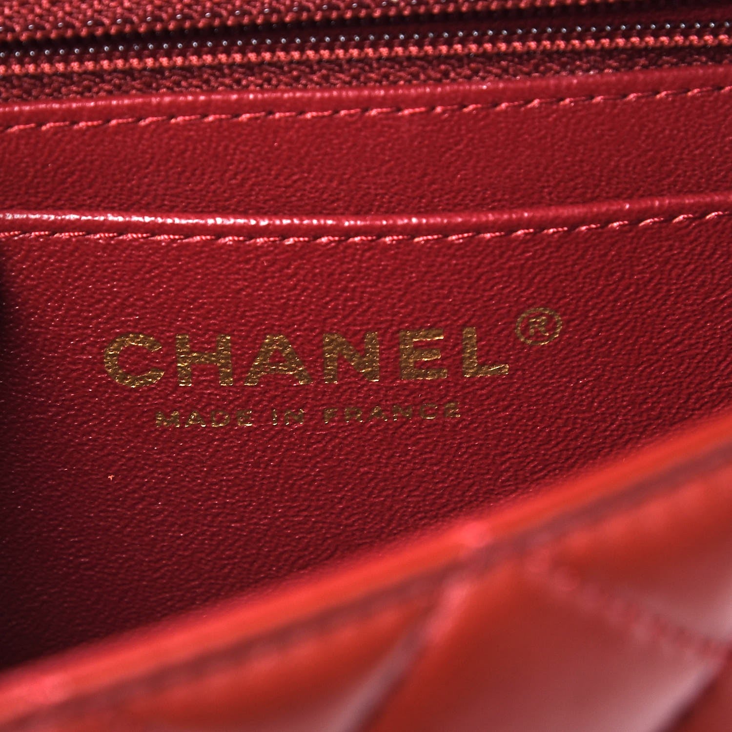 Chanel Lambskin Quilted Mini Rectangular Flap Red 6 of 8