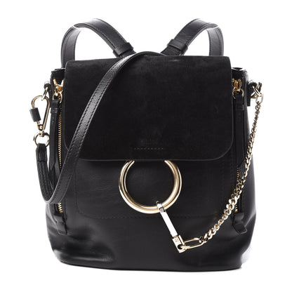 Chloe Suede Calfskin Small Faye Backpack Black 1 of 7