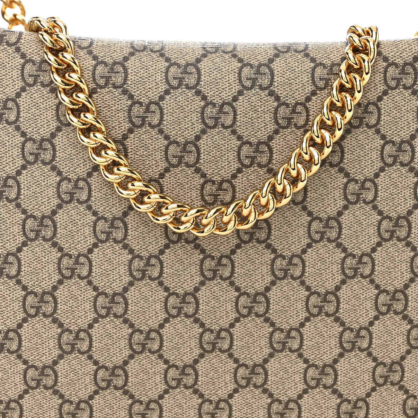 GG Supreme Monogram Large Linea A Hobo Light Brown