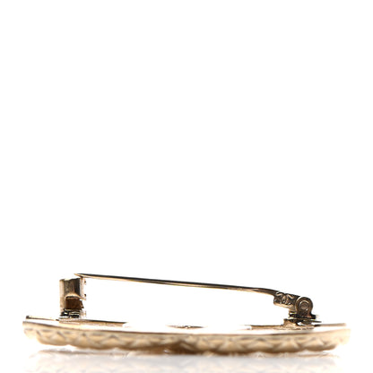 Chanel Metal CC Diamond Quilted Brooch Light Gold 4 of 5