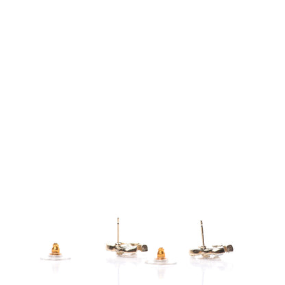 Chanel Crystal Baguette CC Earrings Gold 3 of 5